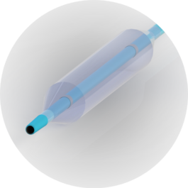 A blue tube is shown in the middle of a white background.