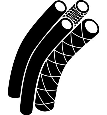 Close up image of some polymer tubes in black color